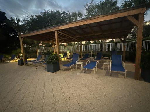 Covered lounge chairs